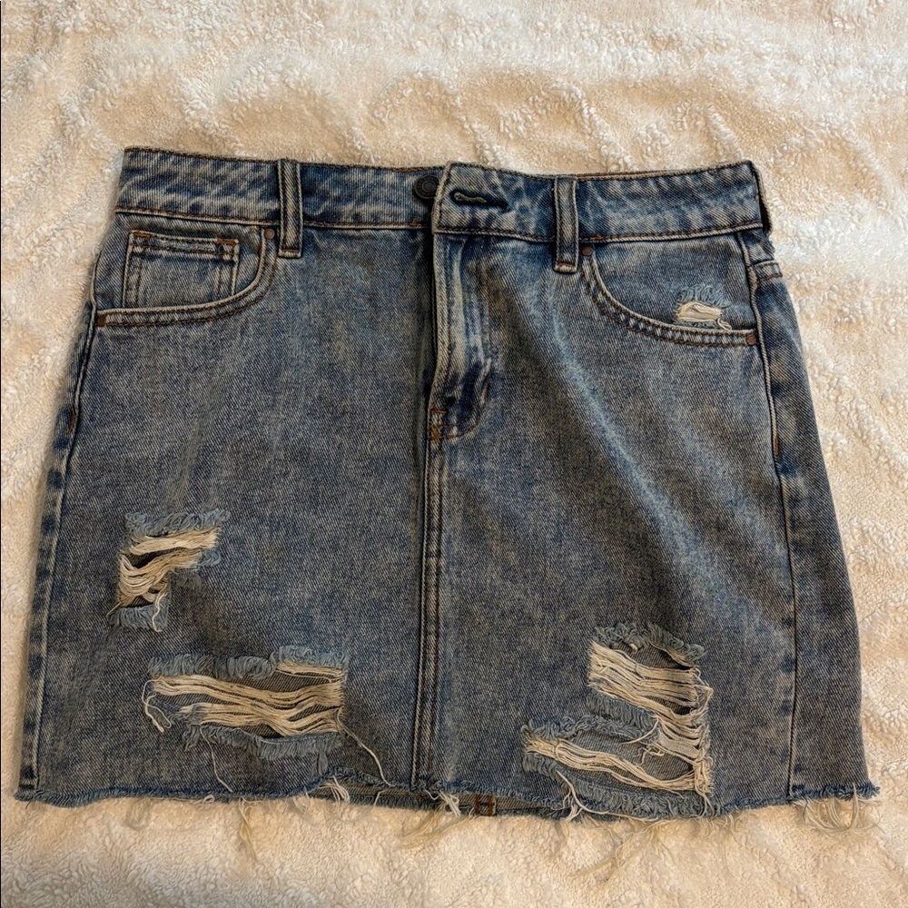 PacSun Distressed Denim Mini Skirt